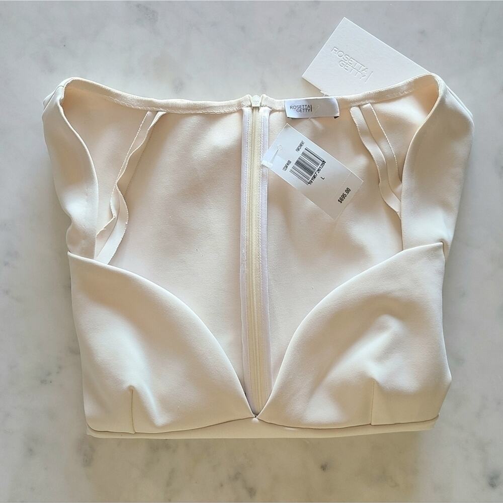 Rosetta Getty Parchment Ivory Scuba Sweetheart Neck Top Size Large NWT $695 - Picture 12 of 16
